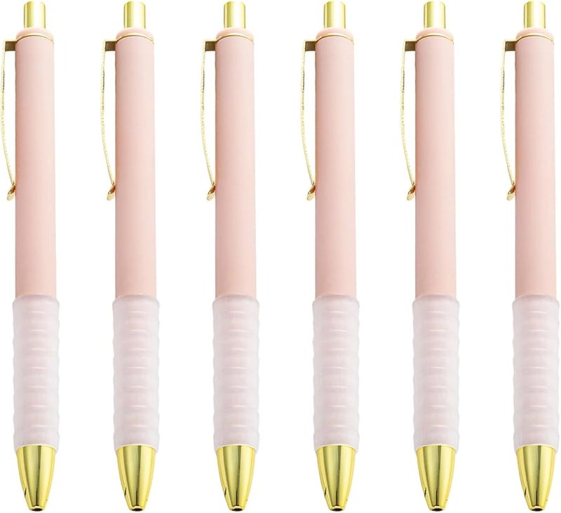 6 Pack Retractable Ballpoint Pens 1.0mm Fine Point Smooth Writing For School Office Supplies Color D - Image 1